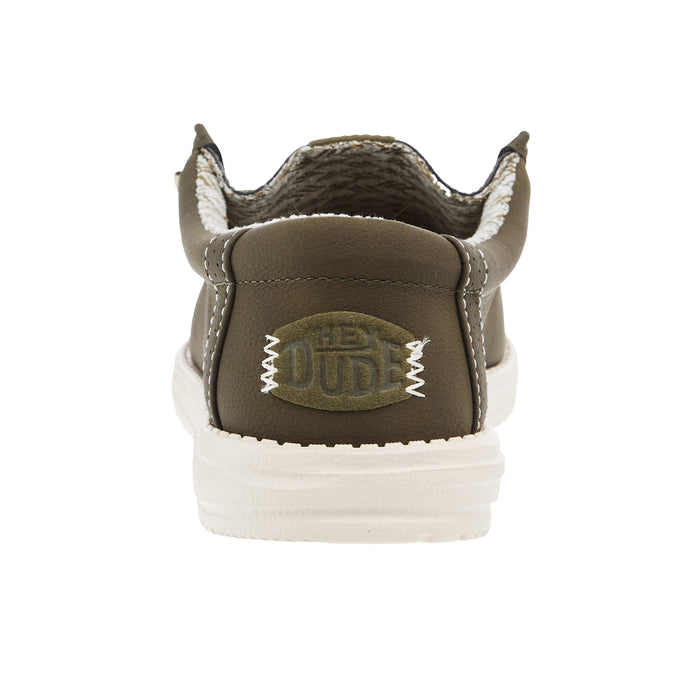 Hey Dude Mens Wally Classic Olive Casual Shoe