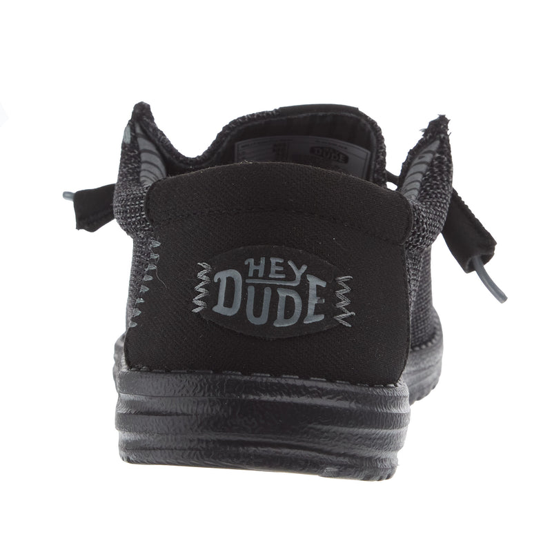 Hey Dude Mens Black Wally Stretch Mesh Casual Shoe