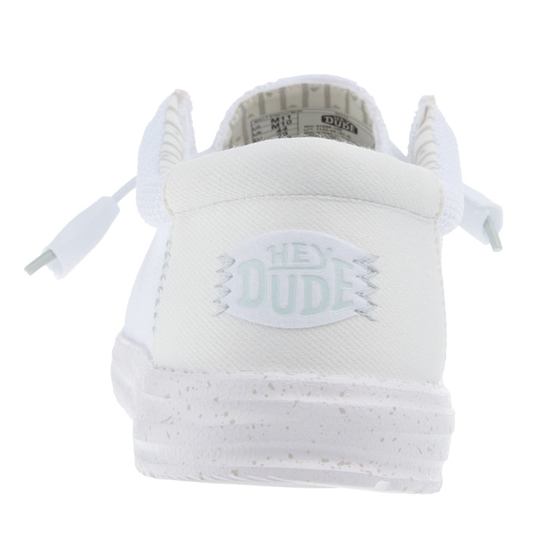 Hey Dude Mens White Wally Stretch Mesh Casual Shoe