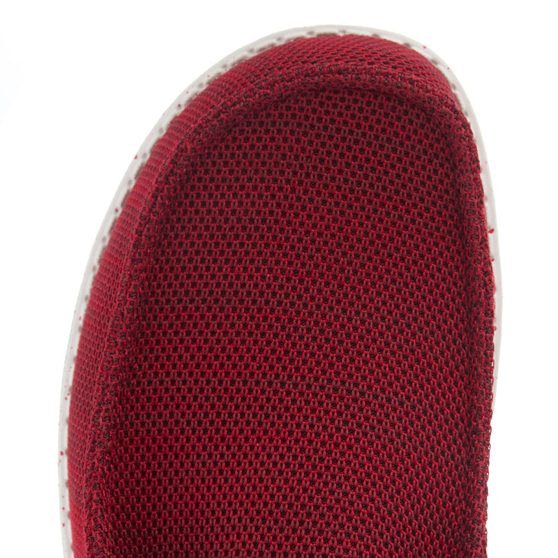 Hey Dude Mens Red Wally Stretch Mesh Casual Shoe