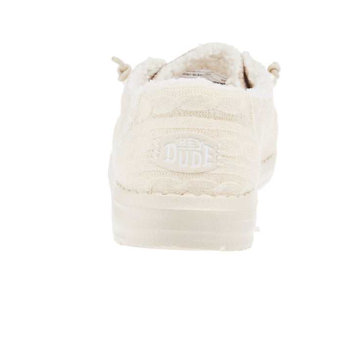 Hey Dude Womens Wendy Brushed Cozy Ivory Casual Shoe