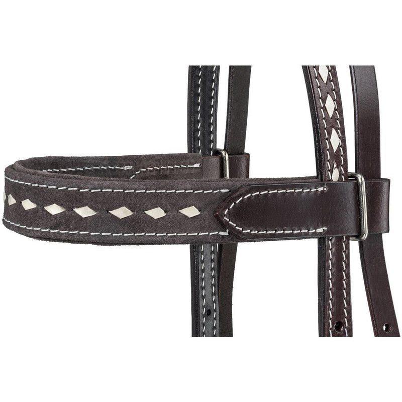 Tough 1 King Series Suede Buckstitch Browband Horse Headstall