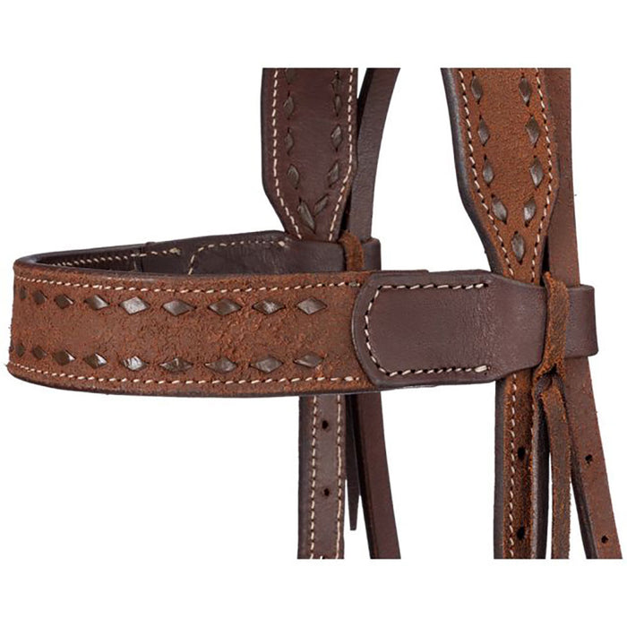 Tough 1 Brown Buckstitch Browband Headstall