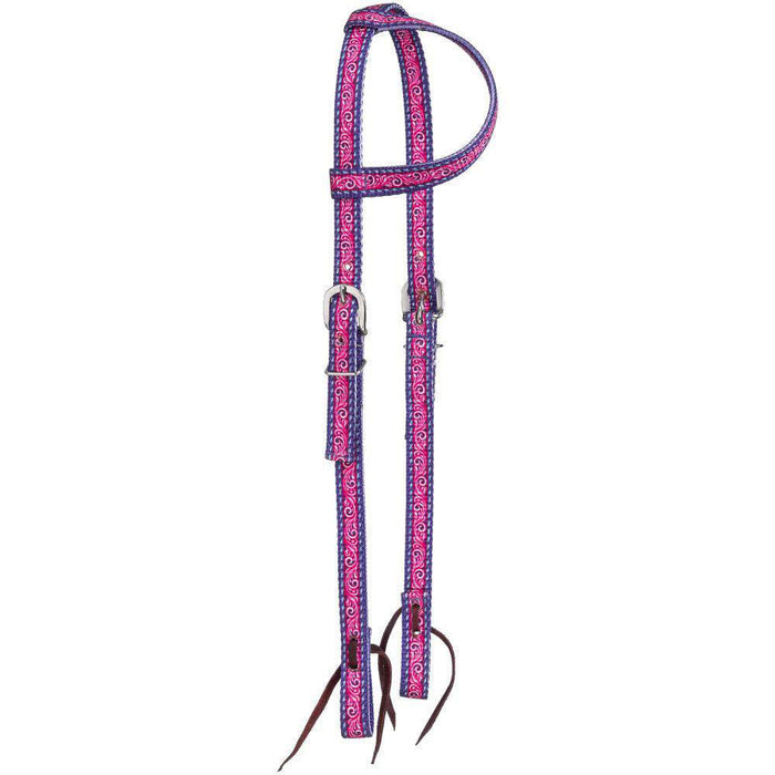 Tough 1 Single Ear Nylon Web Patterned Headstall