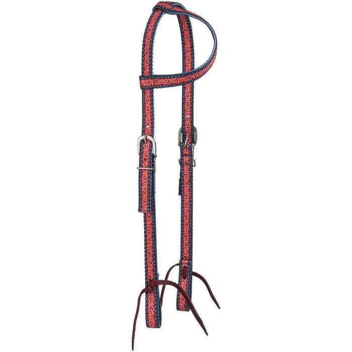 Tough 1 Single Ear Nylon Web Patterned Headstall