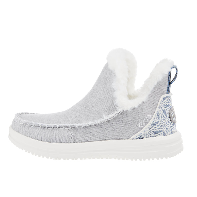 Hey Dude Womens Camden Brushed Cozy Grey Shoe