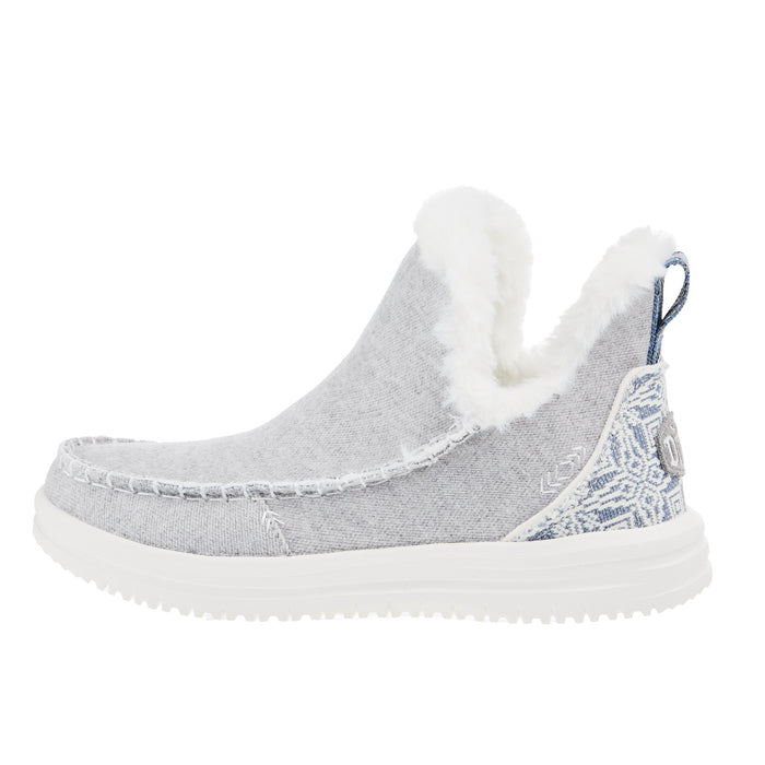 Hey Dude Womens Camden Brushed Cozy Grey Shoe