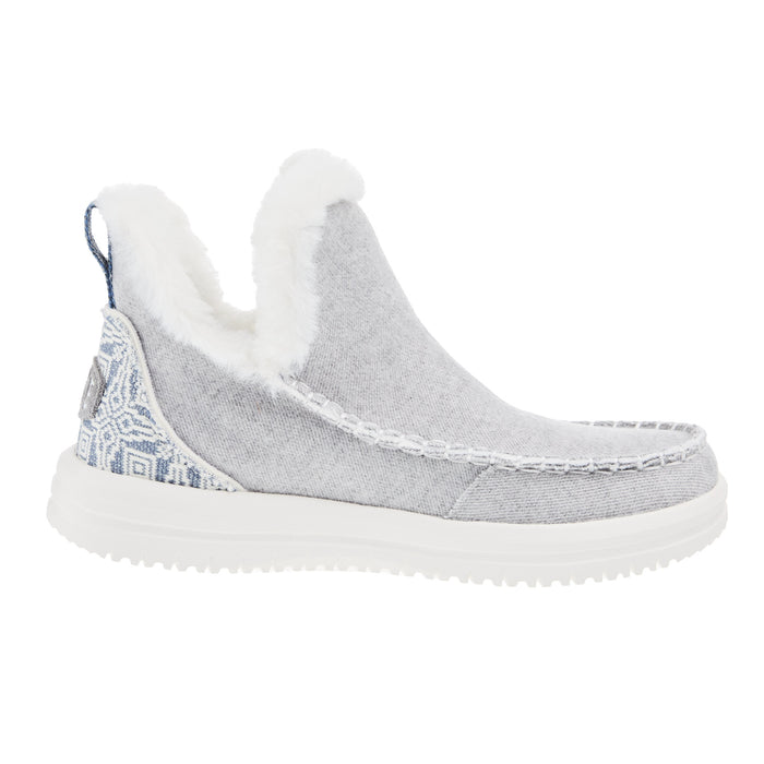 Hey Dude Womens Camden Brushed Cozy Grey Shoe