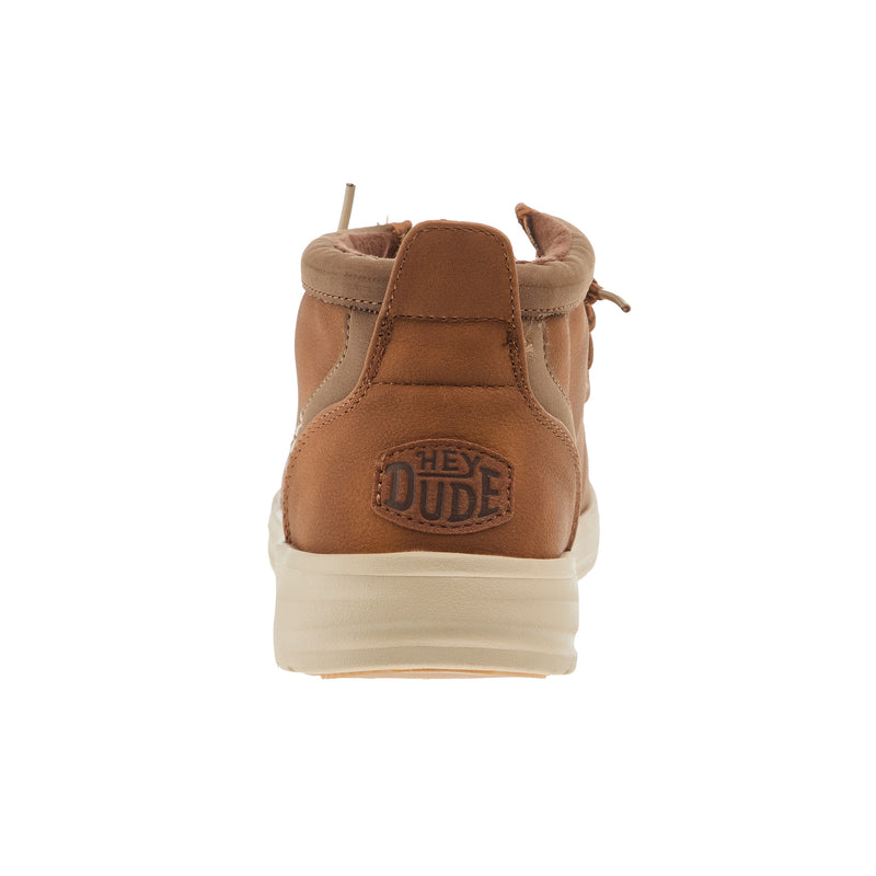 Hey Dude Mens Wally Mid GripR Cognac Casual Shoe