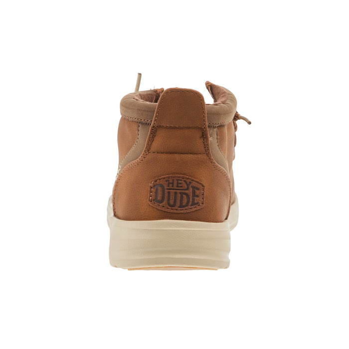 Hey Dude Mens Wally Mid GripR Cognac Casual Shoe