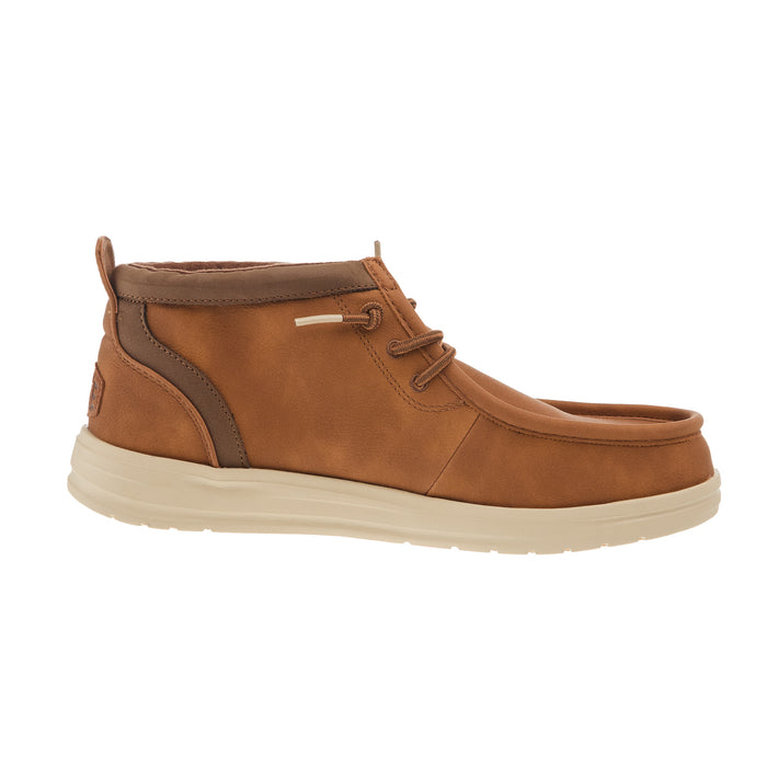 Hey Dude Mens Wally Mid GripR Cognac Casual Shoe