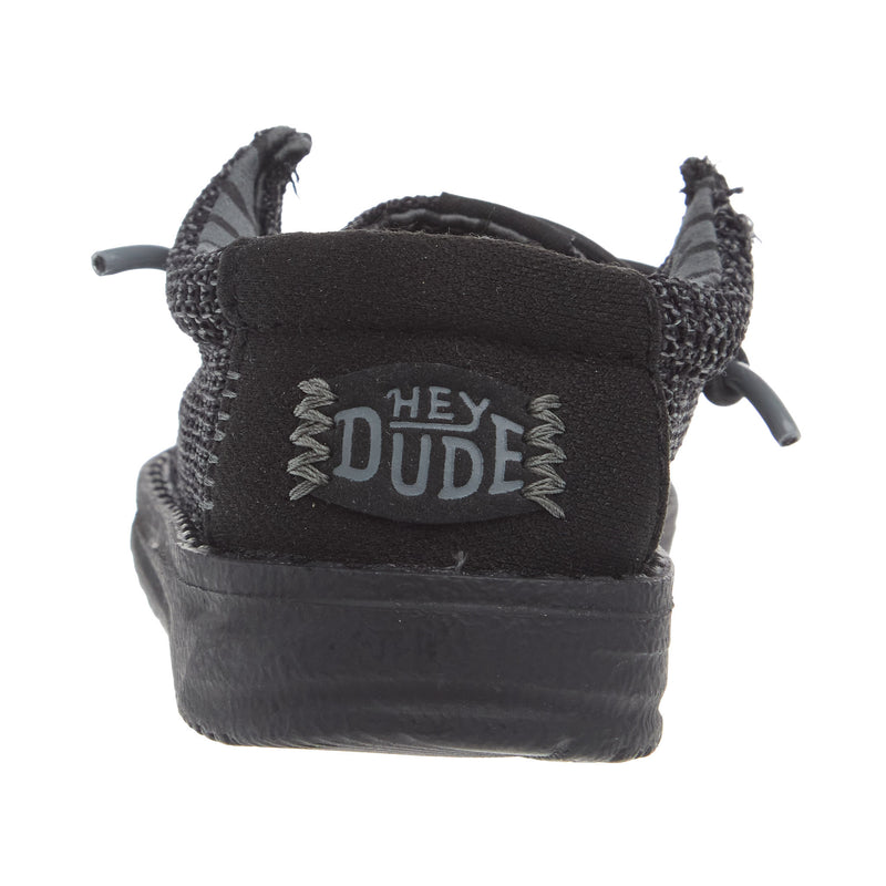Hey Dude Wally Toddler Stretch Mesh Black on Black