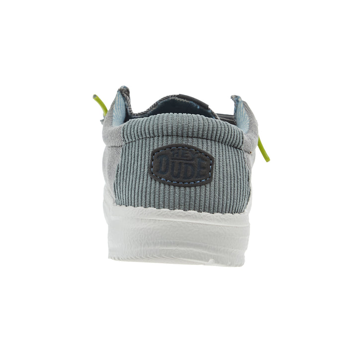 Hey Dude Boys Wally Charcoal Herringbone Shoe