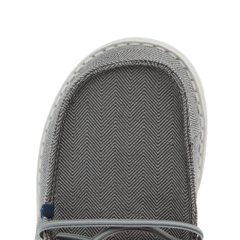 Hey Dude Boys Wally Charcoal Herringbone Shoe