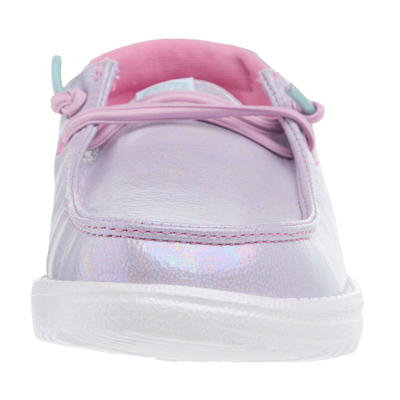 Hey Dude Youth Wendy Iridescent Sparkle Purple Casual Shoe