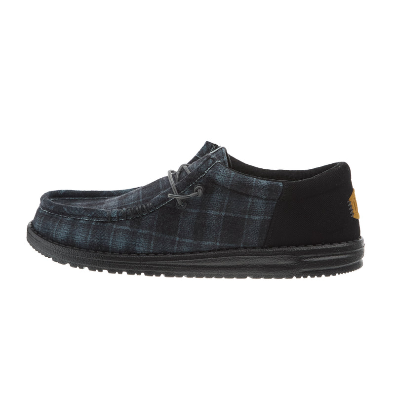 Hey Dude Men Wally Funk Black Plaid Casual Shoe