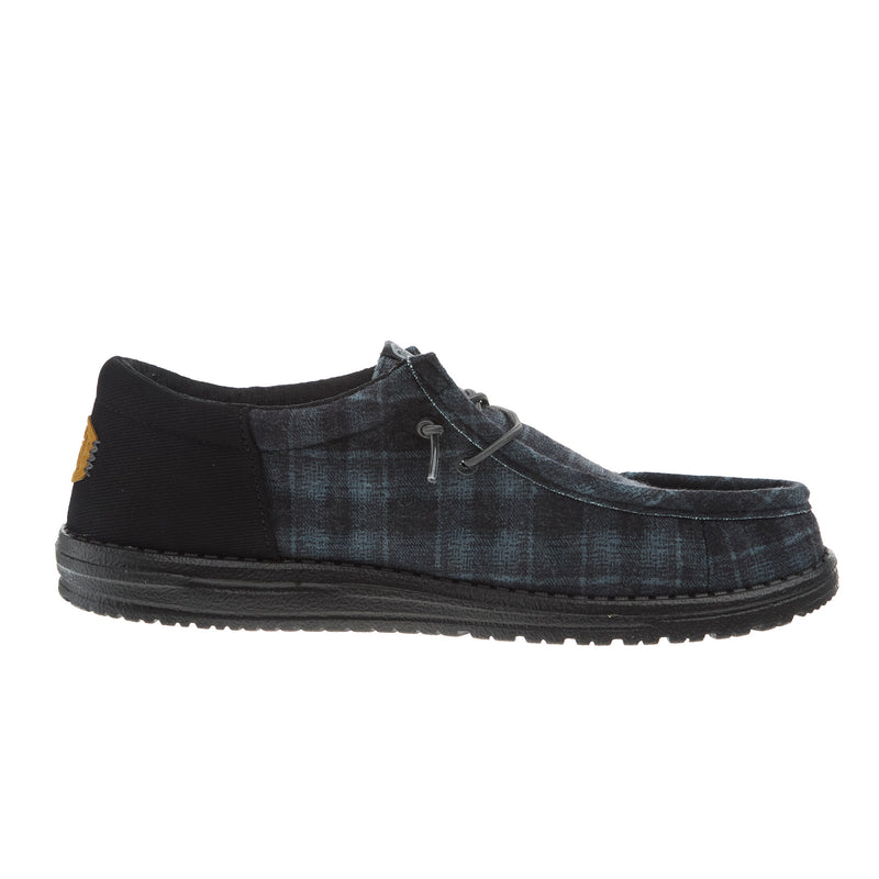 Hey Dude Men Wally Funk Black Plaid Casual Shoe