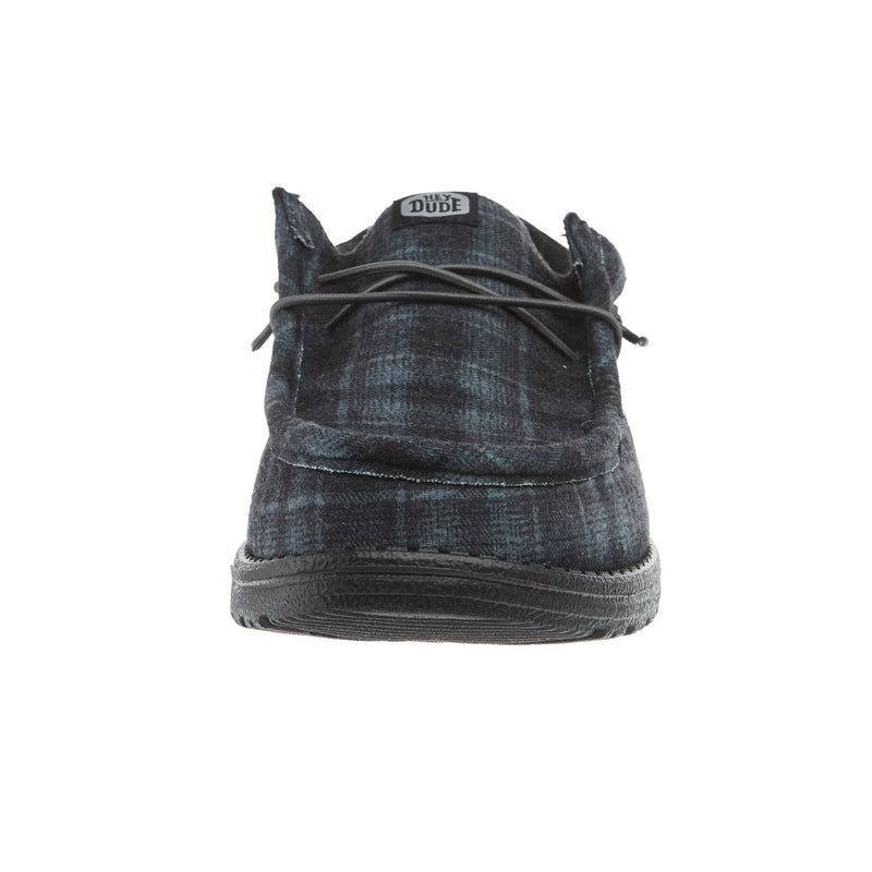Hey Dude Men Wally Funk Black Plaid Casual Shoe