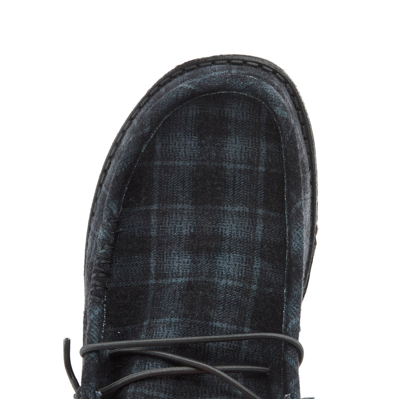 Hey Dude Men Wally Funk Black Plaid Casual Shoe