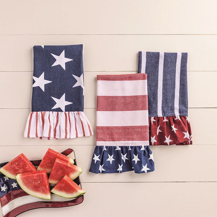 Mud Pie Red Stripe Americana Towel