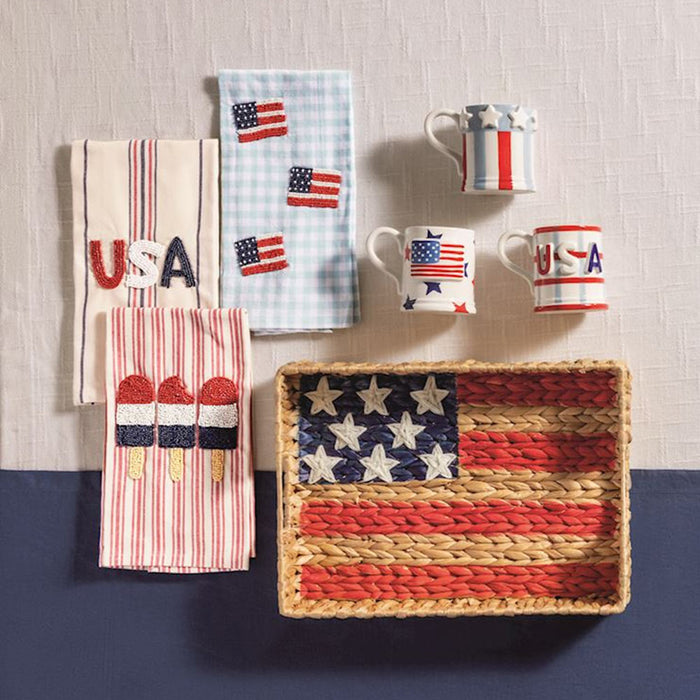 Mud Pie American Flag Glass Plate
