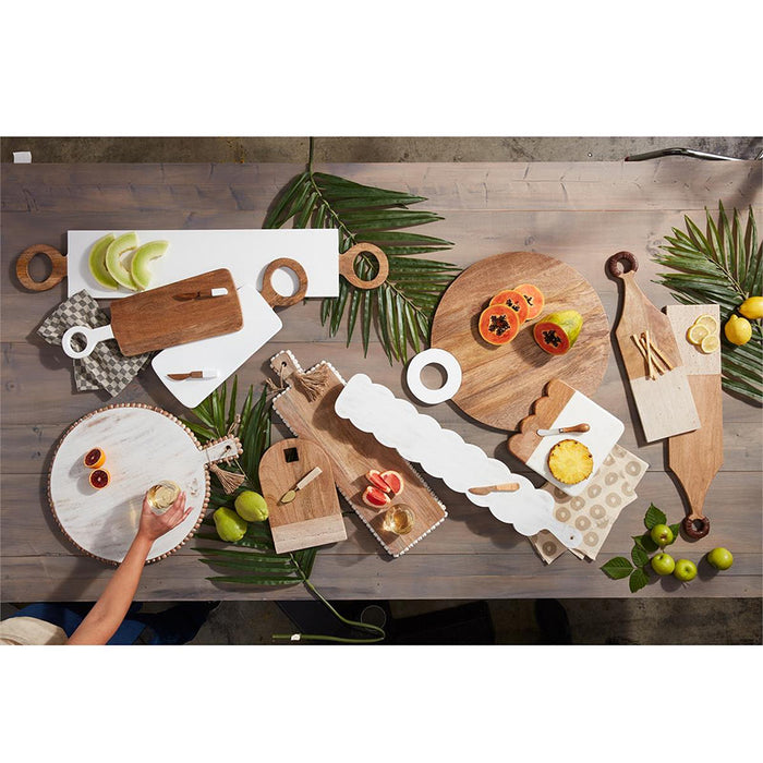 Mud Pie White Ring Long Board