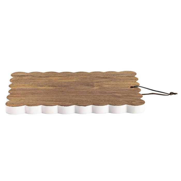 Mud Pie Large Scalloped Wood Board