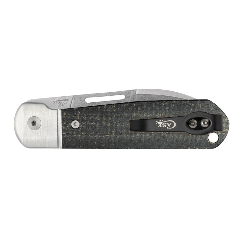 Case Knives Smooth Black Burlap Micarta Highbanks Knife