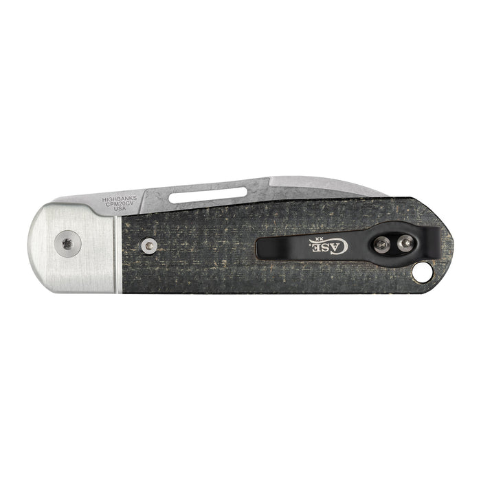 Case Knives Smooth Black Burlap Micarta Highbanks Knife