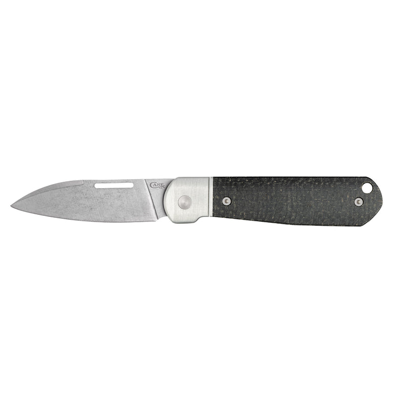 Case Knives Smooth Black Burlap Micarta Highbanks Knife