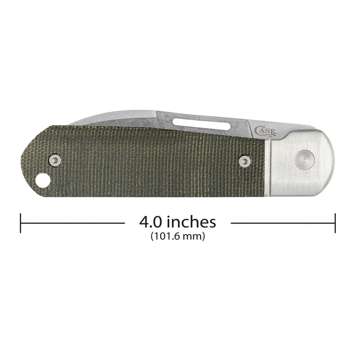 Case Knives Smooth OD Green Canvas Micarta Highbanks Knife
