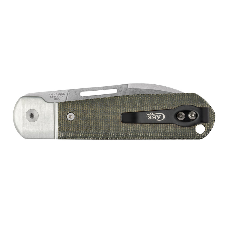 Case Knives Smooth OD Green Canvas Micarta Highbanks Knife