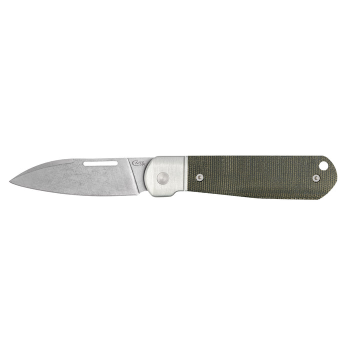 Case Knives Smooth OD Green Canvas Micarta Highbanks Knife