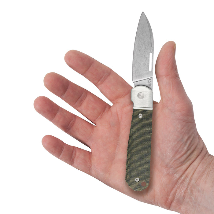 Case Knives Smooth OD Green Canvas Micarta Highbanks Knife