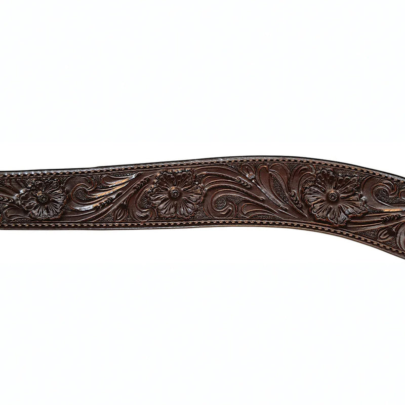 Circle Y Saddlery 2in Contoured Tapered Walnut Floral Breast Collar