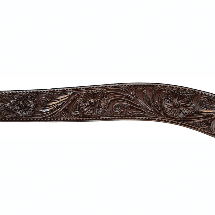 Circle Y Saddlery 2in Contoured Tapered Walnut Floral Breast Collar
