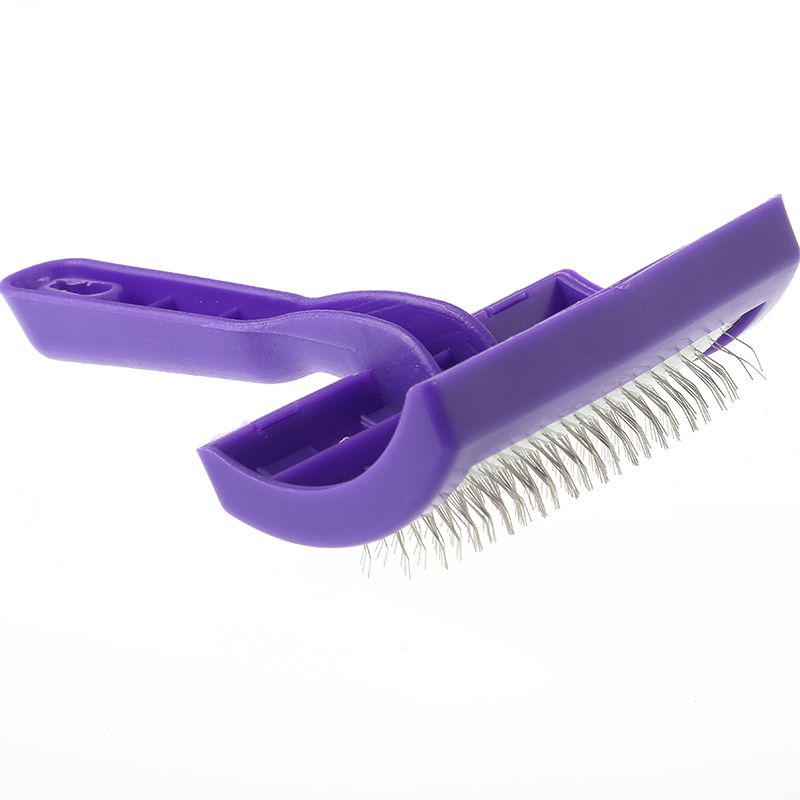 Leather Plastic Lamb Slicker Brush Purple