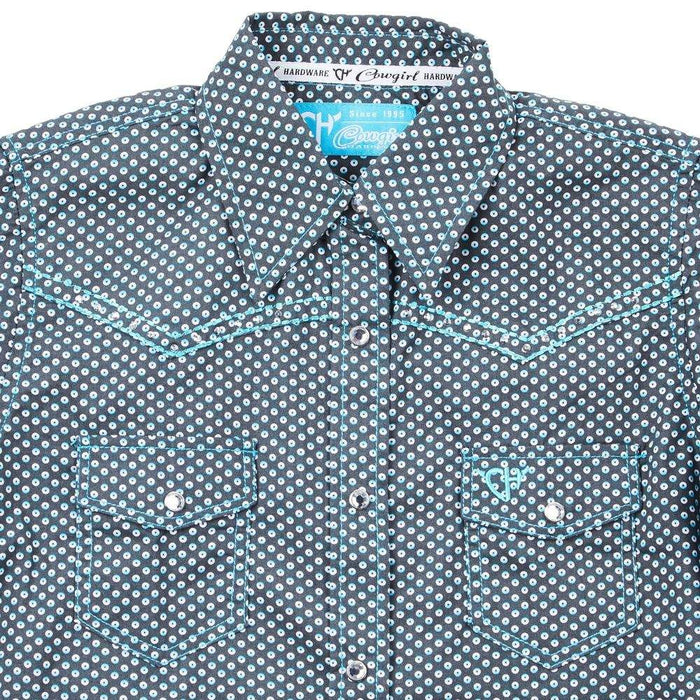 Cowboy Hardware Donut Long Sleeve Print Print Turquoise