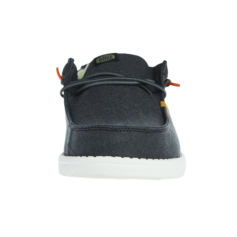 Hey Dude Men`s Black Wally Herringbone Casual Shoe