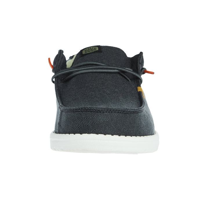 Hey Dude Men`s Black Wally Herringbone Casual Shoe
