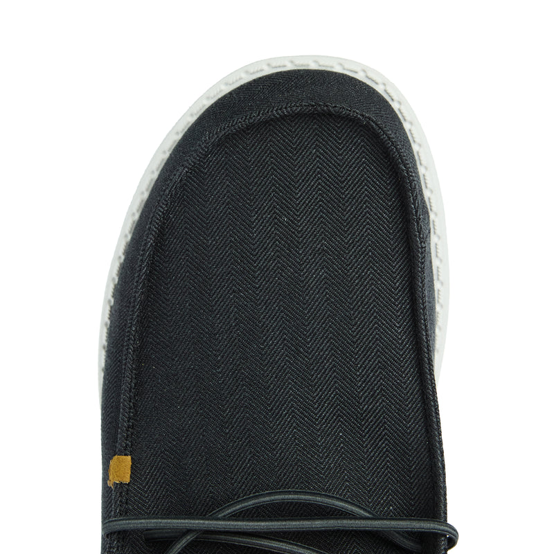 Hey Dude Men`s Black Wally Herringbone Casual Shoe