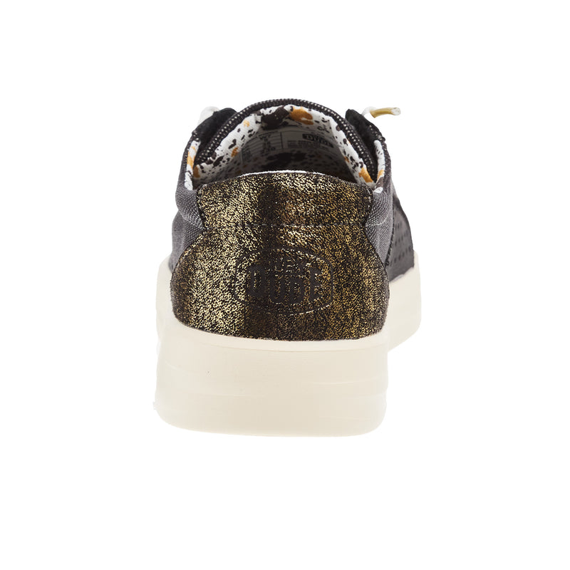 Hey Dude Womens Karina Shimmer Black Sneaker