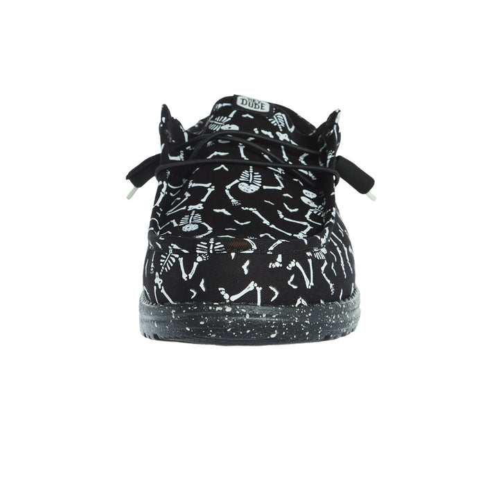 Hey Dude Men`s Wally Skeletons Black Casual Shoe