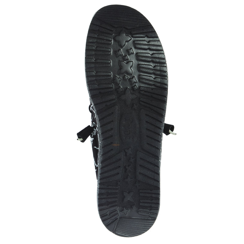 Hey Dude Men`s Black Wally Herringbone Casual Shoe