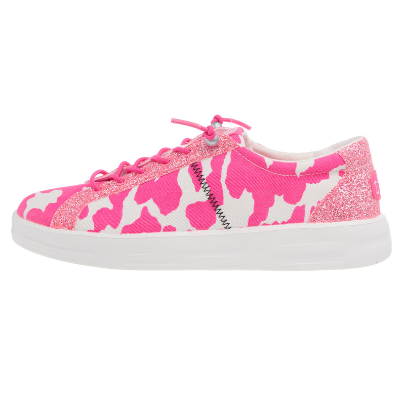 Hey Dude Women`s Karina Cow Electric Pink Casual