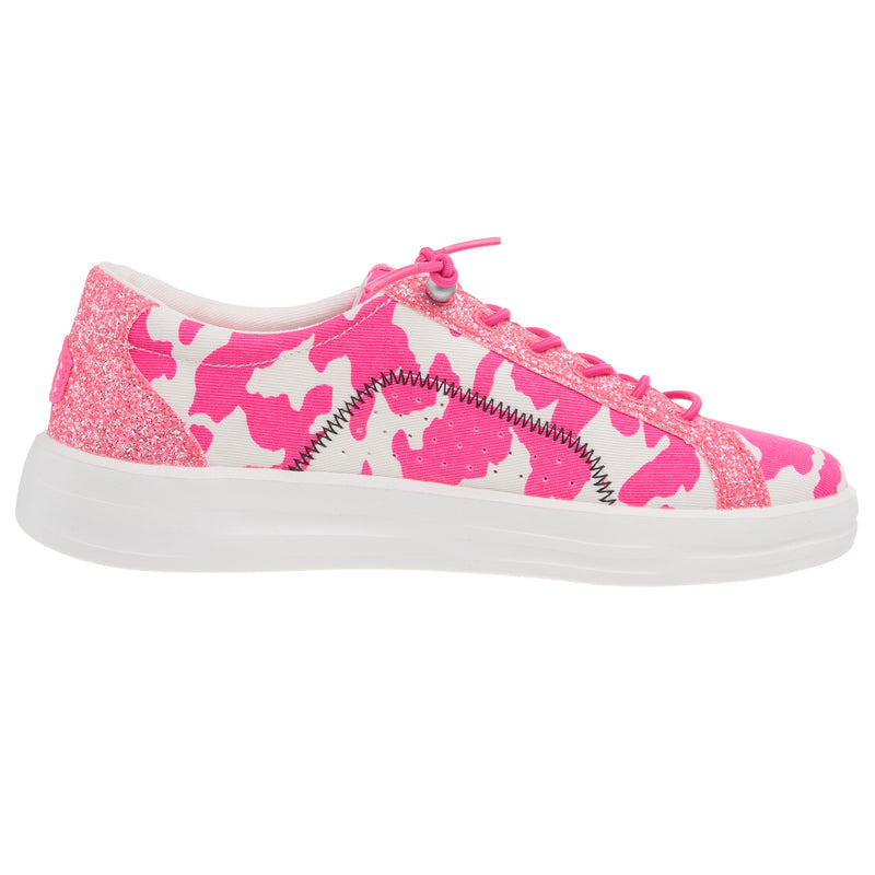 Hey Dude Women`s Karina Cow Electric Pink Casual