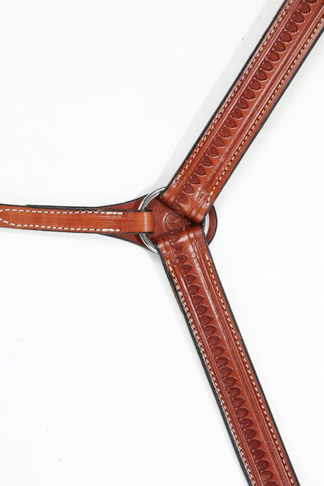 Circle Y Saddlery Reg Oil 1 1/2in. Shell Tooled Breast Collar