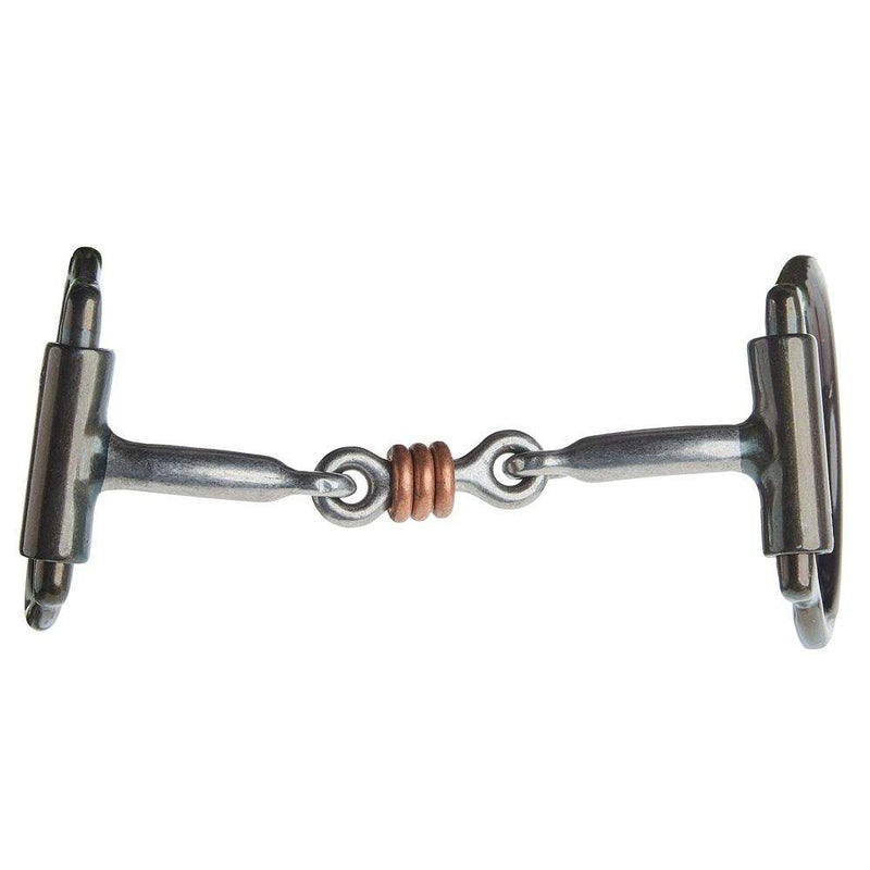 Dutton Bits 3 Piece Dog Bone W/ CPR Rings D Ring Snaffle