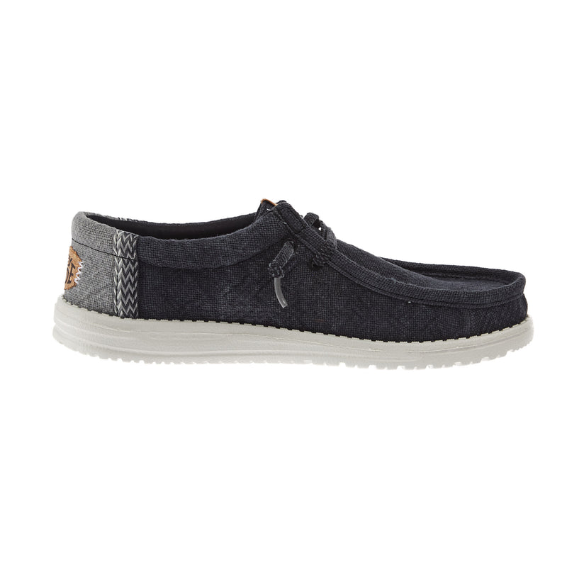 Hey Dude Men`s Wally Jute Black/Granite Grey Shoe