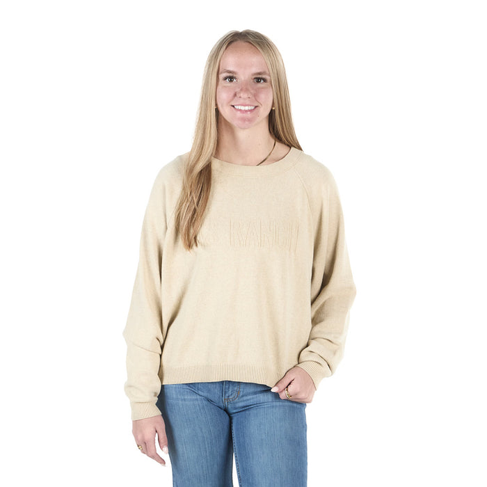 NRS Embossed Jacquard Camel Sweater
